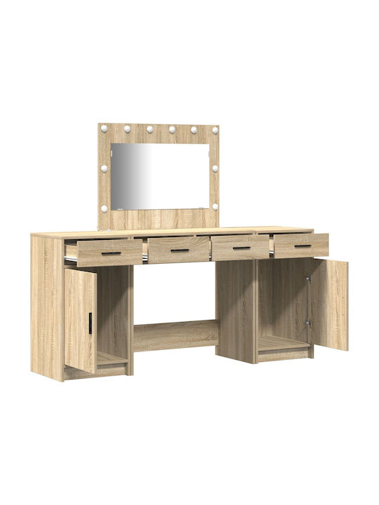 Bodenstehende Schminktisch Schlafzimmer Holz Somana mit Spiegel 78.5x41x135cm