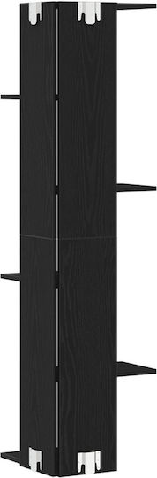 Corner Wall Shelf Black Oak 36.5x36.5x140cm