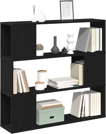 Bibliotecă Neagră Stejar 100x24x94 cm