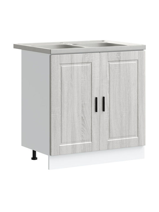 Kitchen Cabinet Set Wall & Floor Sonoma Grey 80x46x84.5cm