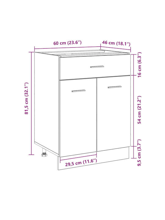 Επιδαπέδιο Ντουλάπι Μαύρο 60x46x81.5εκ.