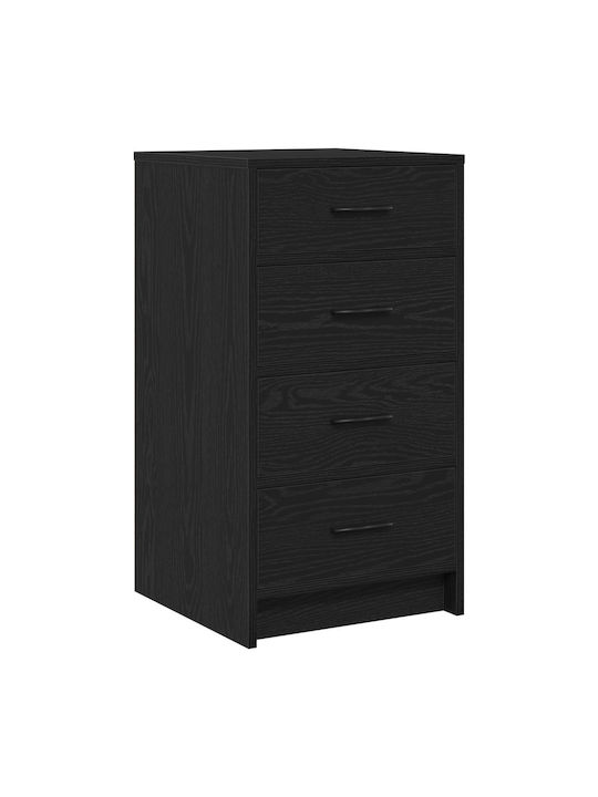 Bodenstehende Schminktisch Schlafzimmer Holz Schwarz mit Spiegel 40x41x75cm