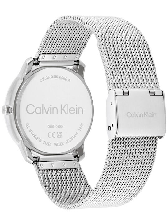 Calvin Klein Iconic Ceas Dama 39mm Cu Baterie Cu Brățară Argintie Din Oțel Inoxidabil