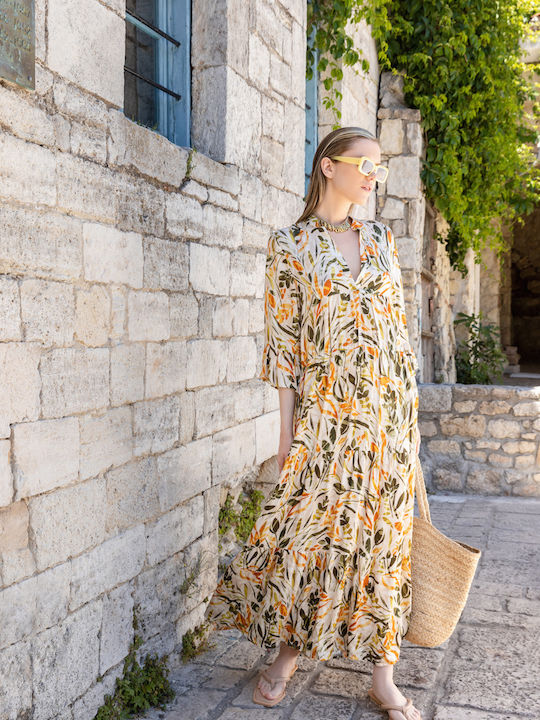 Pink Label Καφτάνι Παραλίας Πολύχρωμο Pink Label Καφτάνι Παραλίας Πολύχρωμο
