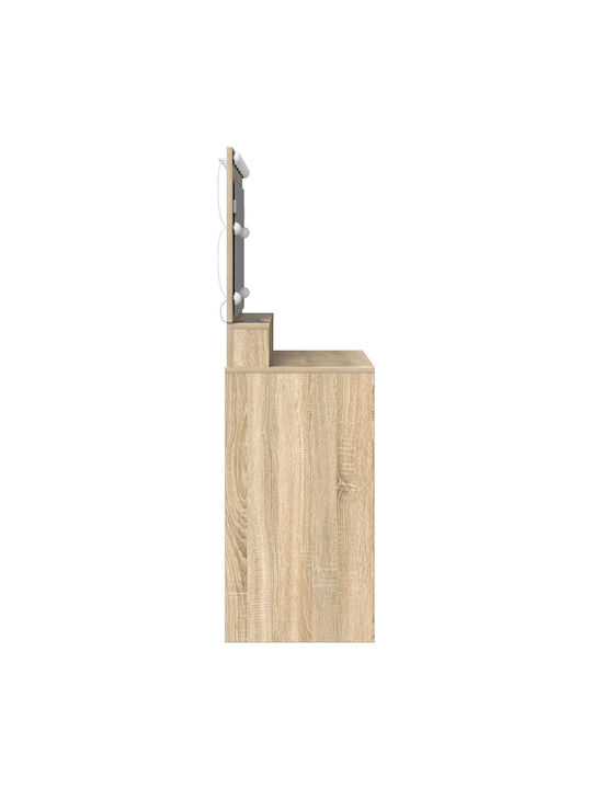 Bodenstehende Schminktisch Schlafzimmer Holz Buche mit Spiegel 100x41x135cm