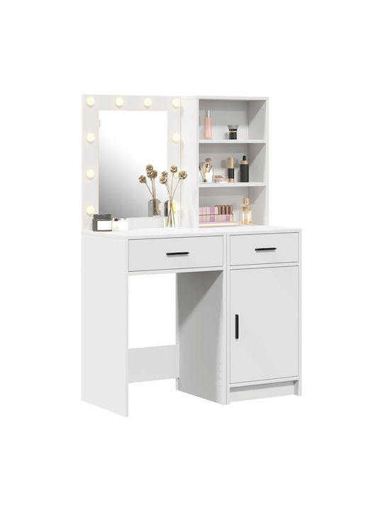 Schminktisch Hölzern White mit Spiegel 50x41x135cm