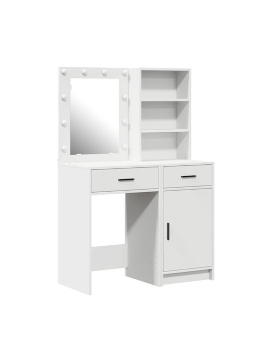 Schminktisch Hölzern White mit Spiegel 50x41x135cm