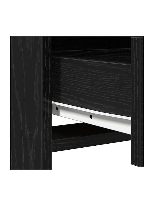 Подова Спална Тоалетна Дървена Черна с Огледало 50x41x135см