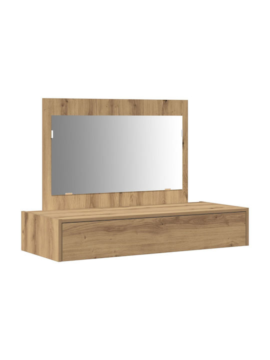 Wooden Makeup Dressing Table Oak with Mirror 100x40x70cm