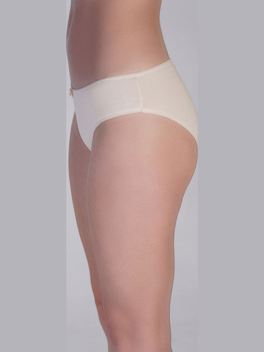 Βαμβακερά Ψηλόμεσα Γυναικεία Slip 3Pack Μπεζ