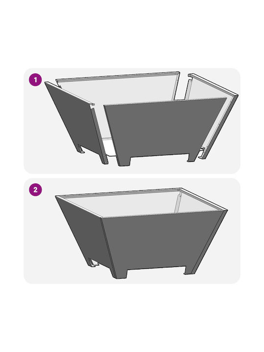 vidaXL Τζάκι Εσωτερικού Χώρου Μεταλλικό 60x60x30cm