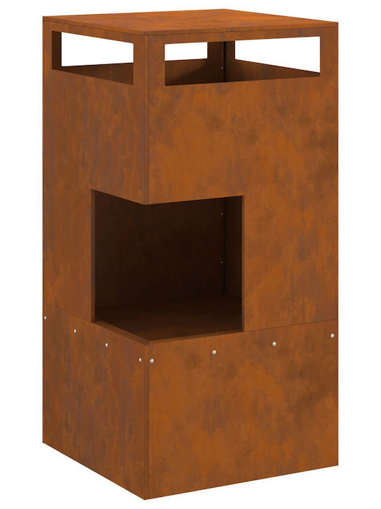 vidaXL Kamin Draußen Metallisch Gray 50x50x100cm