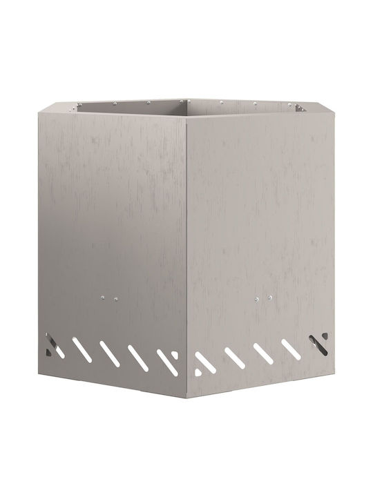 vidaXL Kamin Draußen Metallisch Gray 58x58x51cm