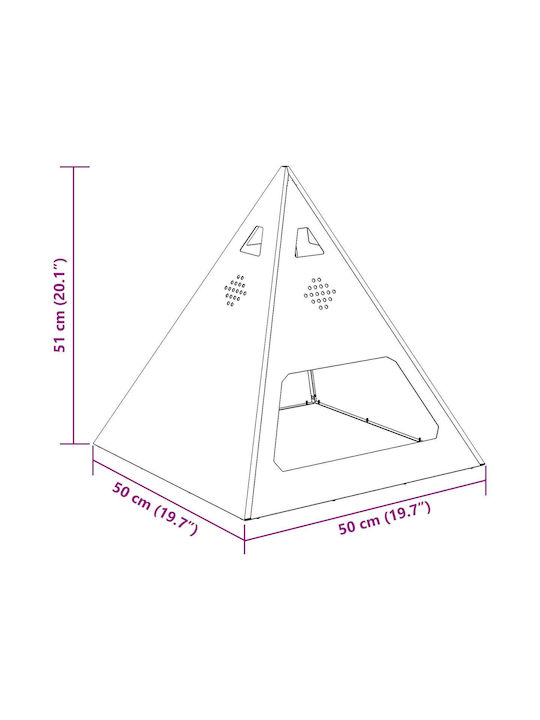 vidaXL Τζάκι Εσωτερικού Χώρου Μεταλλικό Καφέ 50x50x51cm
