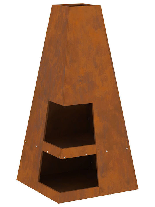 vidaXL Focar Interior din metal Maro 50x50x100cm