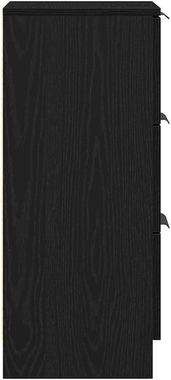 Sertar De Birou Din Lemn Negru 30x30x70cm