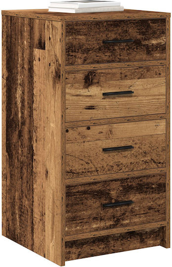 Office Drawer Made of Solid Wood Natural 40x41x75cm