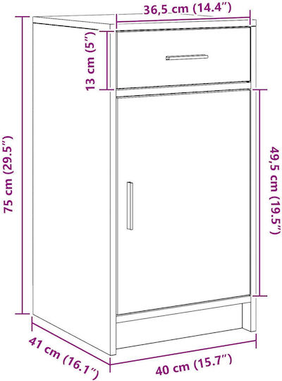 Ντουλάπι Γραφείου Ξύλινο Σονόμα Δρυς 40x41x75cm