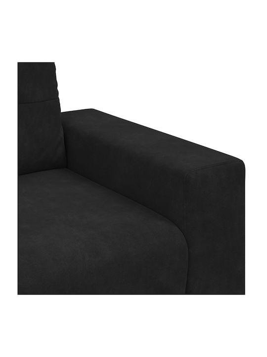 Living Room Furniture Set 3-Seater & 2-Seater & Armchair Black