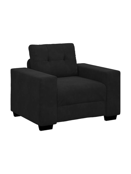 Living Room Furniture Set 3-Seater & 2-Seater & Armchair Black