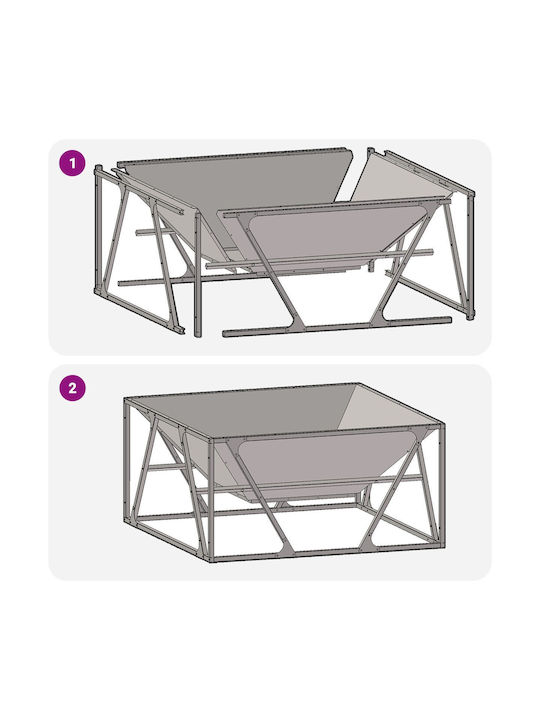 vidaXL Τζάκι Εσωτερικού Χώρου Μεταλλικό 80x80x40cm