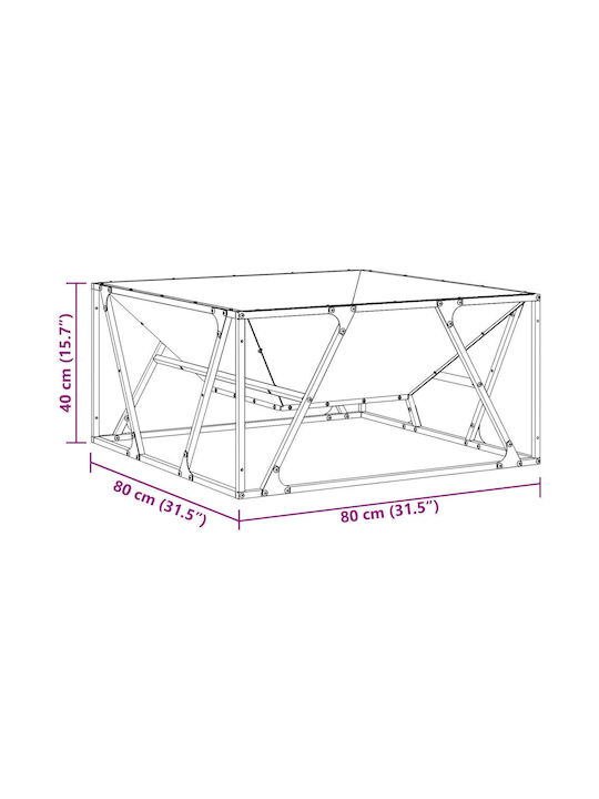 vidaXL Kamin Innenbereich Metallisch Braun 80x80x40cm