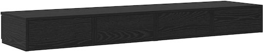 vidaXL Συρτάρι Κρεβατιού Ξύλινο Μαύρο 135x36.5x16.5cm