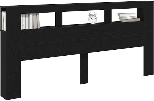 vidaXL Tăblie De Pat Din Lemn Negru Stejar 220x103.5cm