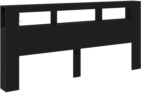 vidaXL Tăblie De Pat Din Lemn Negru Stejar 220x103.5cm