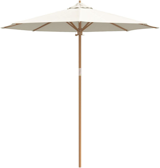 Professional Circular Wicker Umbrella Aluminum Beige Diameter 2.4xHeight 2.61m