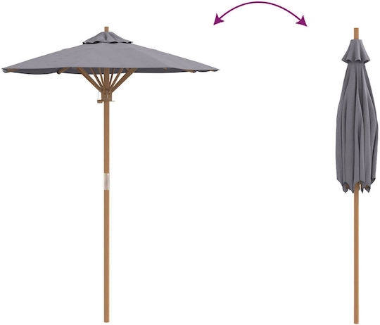 Umbrelă Rotundă Din Lemn Gri Φ2.11xÎ2.11m