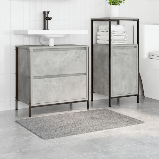 vidaXL Non-Slip Bath Mat Cotton 4019835 Grey 60x90cm