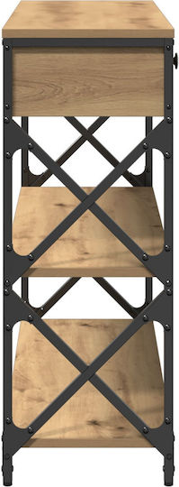 Console Table Wood & Metal Artisan Oak L100xW28xH75cm