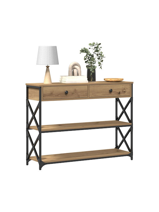 Κονσόλα από Ξύλο & Μέταλλο Artisan Oak Μ100xΠ28xΥ75εκ.