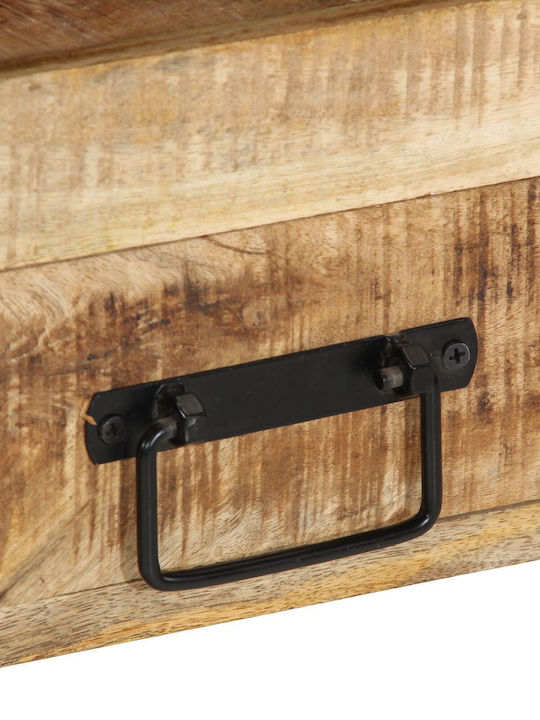 Console Table of Solid Wood & Metal Black Velvet-Black Metal L90xW33xH75cm