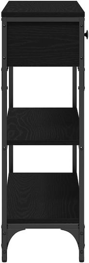 Console Table Wood & Metal Black Oak L72.5xW25xH75cm
