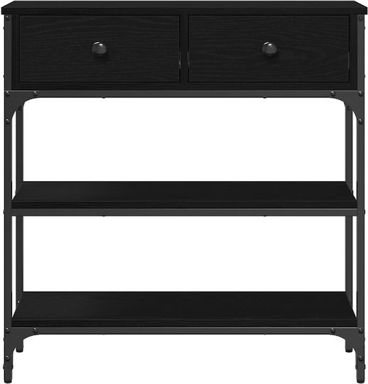 Console Table Wood & Metal Black Oak L72.5xW25xH75cm