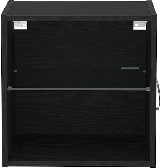 Wooden Bedside Tables Black Oak 2 Pieces 40x28.5x40cm