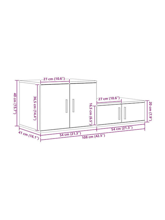 Cabinet Storage Made of Wood L108xW41xH40cm