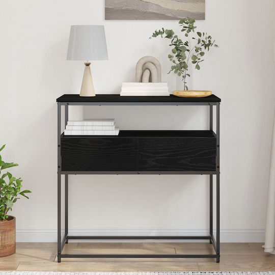 Solid Wood Console Table Black Oak L75xW40xH75cm