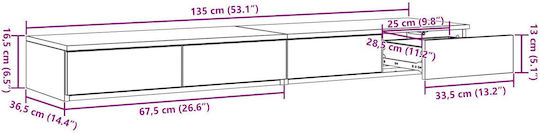 vidaXL Bettkasten aus Holz Sonoma 135x36.5x16.5cm