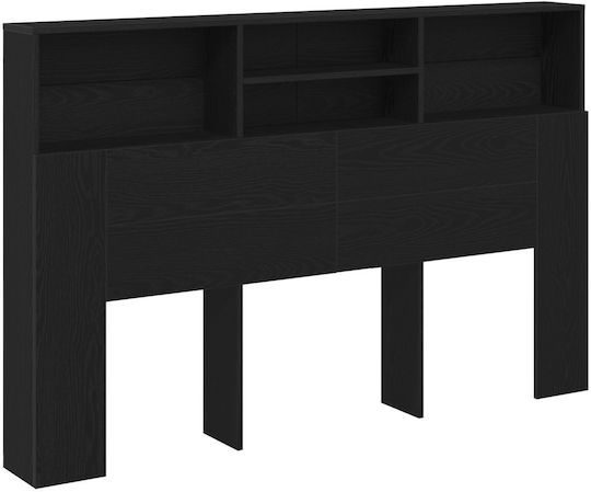 vidaXL Красива Табла За Легло От Черен Дървен Дъб 160x103.5см