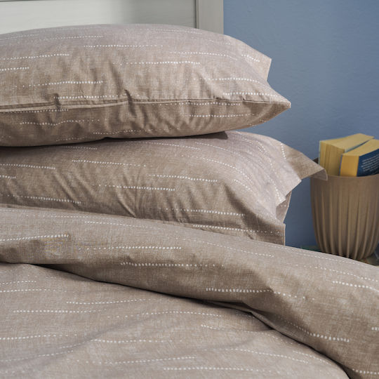 Charalambidis Textiles Punkte Kissenbezug-Set Coffee 52x72cm.