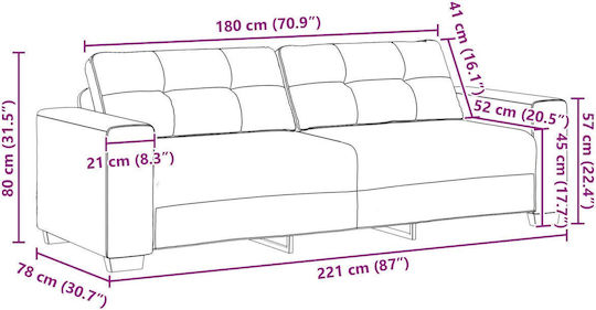 Living Room Furniture Set 3-Seater & 2-Seater & Armchair Red