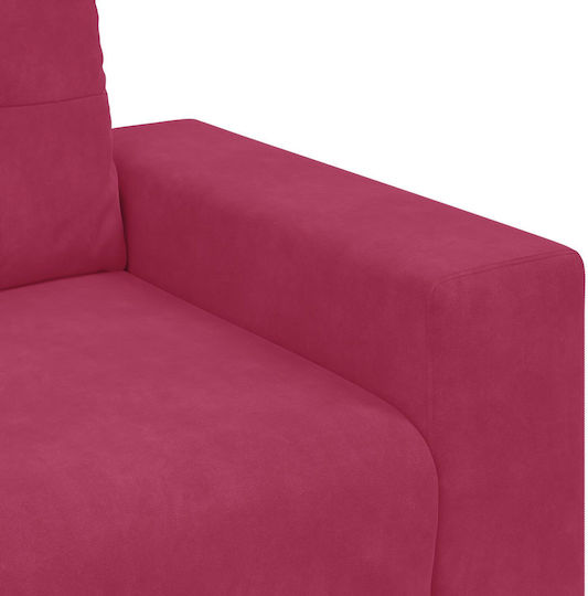 Living Room Furniture Set 3-Seater & 2-Seater & Armchair Red