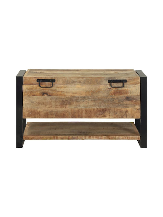 vidaXL Wooden Storage Box with Lid Black 80x35x45cm 1pcs