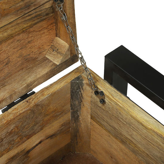 vidaXL Wooden Storage Box with Lid Black 80x35x45cm 1pcs