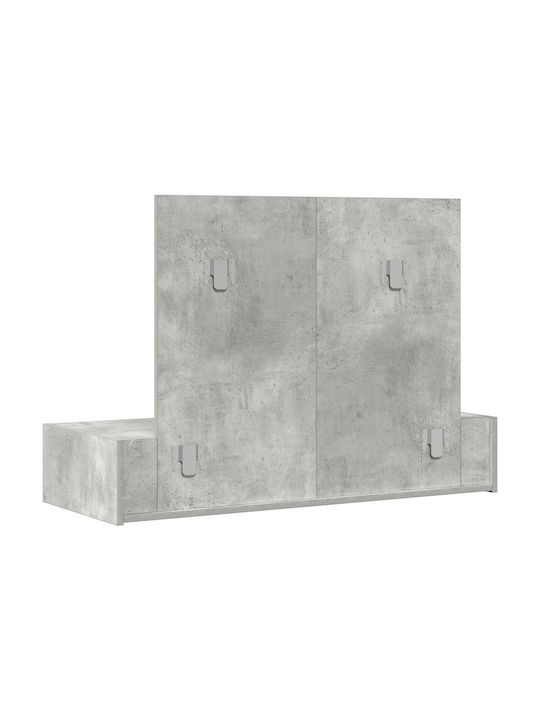 Wandmontage Schminktisch Schlafzimmer Holz Grau Beton mit Spiegel 100x40x70cm