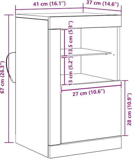 Мебели за съхранение Кафяв 41x37x67см