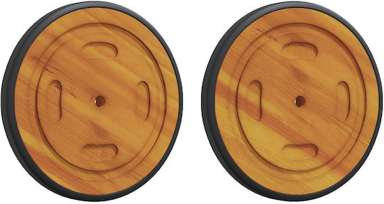vidaXL Furniture Wheel made of Wood with Wheels Brown 20.5x20.5x2.2cm 2pcs